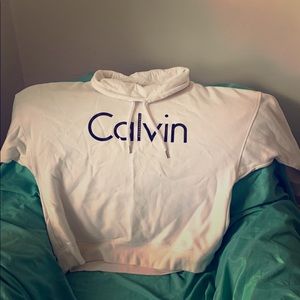 White and black trim hoodie! Large